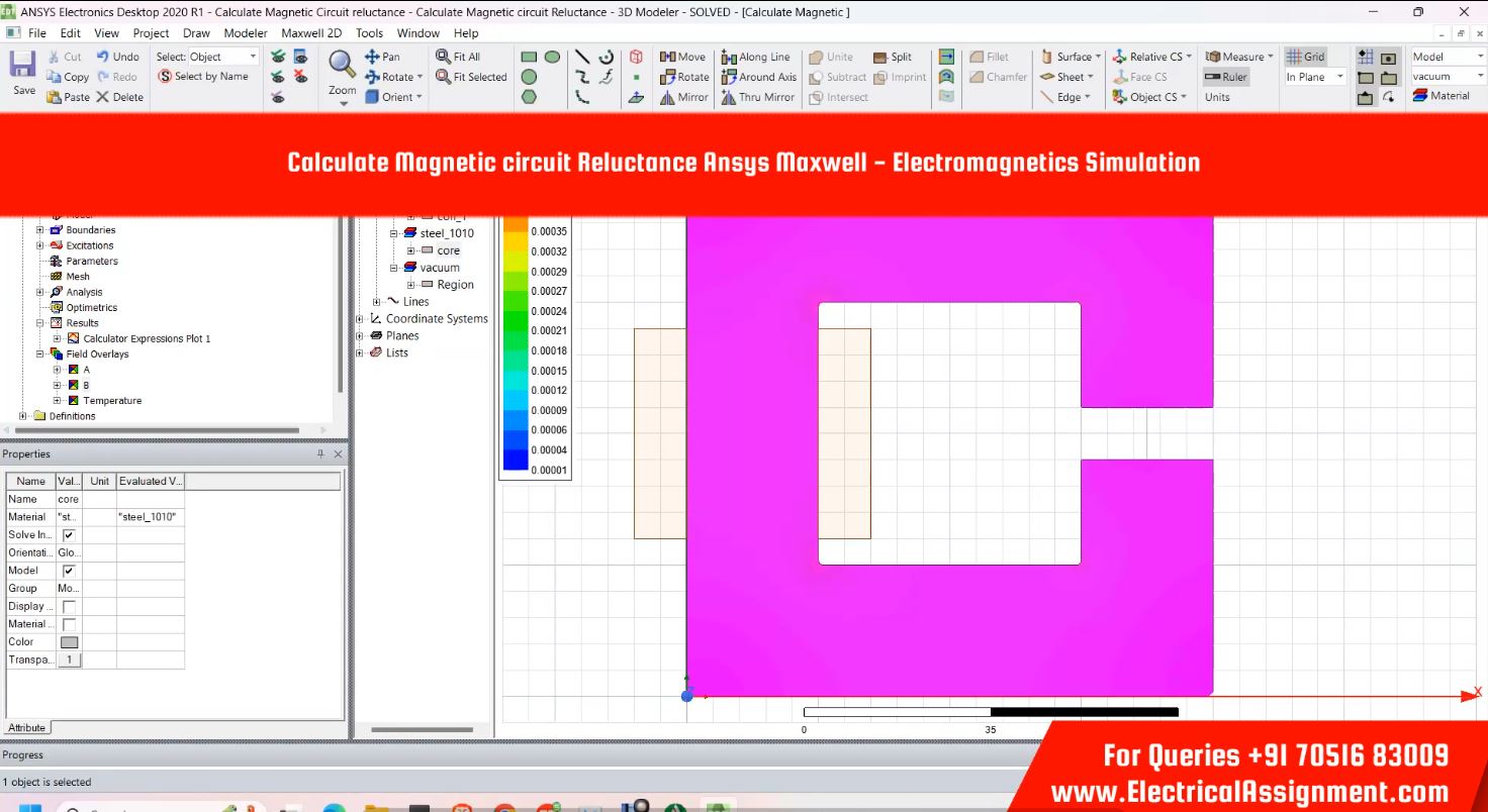 ANSYS Maxwell Transformer Magnetic Field Analysis screenshot 3